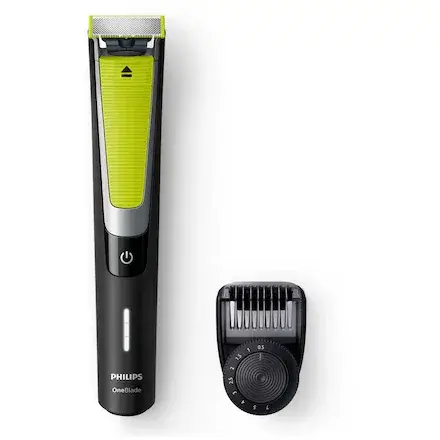Aparat hibrid de barbierit si tuns barba Philips OneBlade Pro QP6505/21, acumulator, autonomie 60 min, pieptene cu 9 lungimi