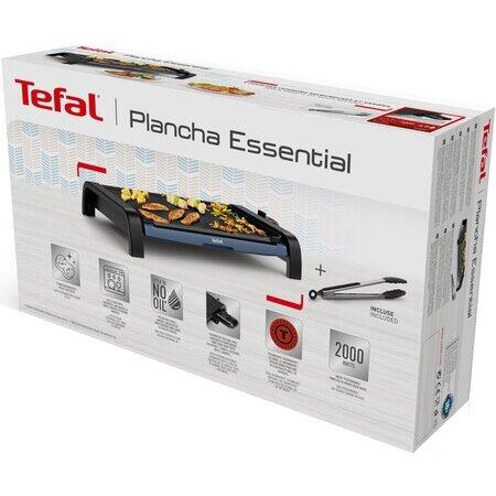 Gratar electric TEFAL Plancha Essential CB540400, thermospot, termostat reglabil, Albastru/Negru