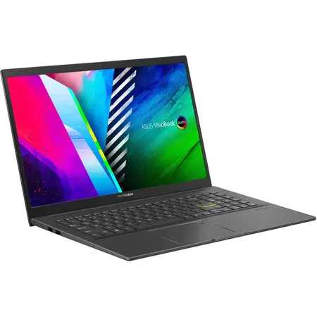 Laptop ASUS VivoBook 15 K513EA cu procesor Intel® Core™ i7-1165G7, 15.6", Full HD, OLED, 8GB, 512GB SSD, Intel Iris Xᵉ Graphics, No OS, Indie Black