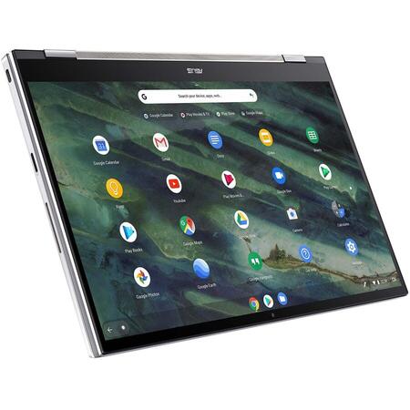 Laptop 2 in 1 ASUS ChromeBook Flip C436FA cu procesor Intel Core i5- 10210U, 14", Full HD, Touch, 8GB, 128GB SSD, Intel UHD Graphics, Chrome OS, Aerogel White