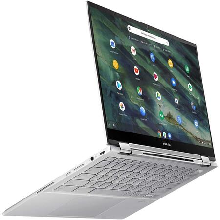 Laptop 2 in 1 ASUS ChromeBook Flip C436FA cu procesor Intel Core i5- 10210U, 14", Full HD, Touch, 8GB, 128GB SSD, Intel UHD Graphics, Chrome OS, Aerogel White