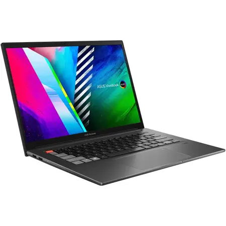 Laptop ultraportabil ASUS Vivobook PRO 14X OLED M7400QE cu procesor AMD Ryzen™ 7 5800H, 14", 2.8K, 16GB, 1TB SSD, NVIDIA® GeForce® RTX 3050Ti 4GB, Windows 11 Home, Black