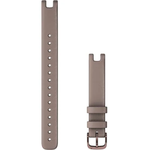 Curea ceas smartwatch Garmin Lily (14 mm), Piele bej, Catarama bronz (Large)