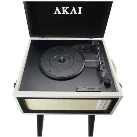 Pick-up stereo cu difuzoare incorporate AKAI ATT-100BT, Bluetooth, retro style