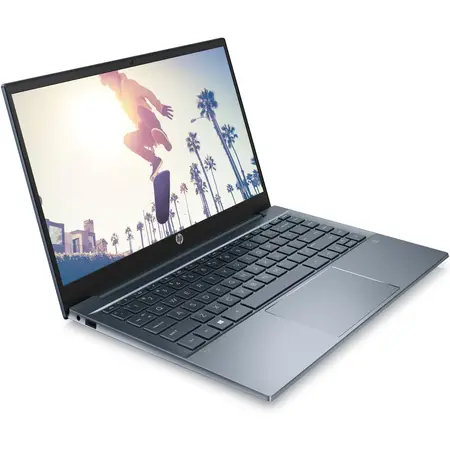 Laptop ultraportabil HP Pavilion 14-ec0027nq cu procesor AMD Ryzen 5700U , 14", Full HD, 16GB, 512GB SSD, AMD Radeon™ Graphics, Free DOS, Fog Blue