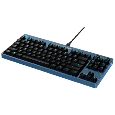 Tastatura mecanica Logitech G Pro, Iluminare RGB, Switch GX Brown, US INT'L, League of Legends, Albastru