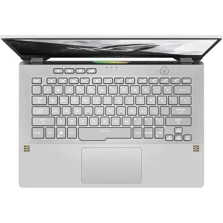 Laptop Gaming ASUS ROG Zephyrus G14 GA401QM cu procesor AMD Ryzen™ 7 5800HS, 14", WQHD, 120Hz, 16GB, 1TB SSD, NVIDIA® GeForce RTX™ 3060 6GB, No OS, Moonlight White