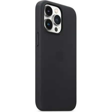 Husa de protectie Apple Leather Case with MagSafe pentru iPhone 13 Pro, Midnight