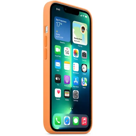Husa de protectie Apple Silicone Case with MagSafe pentru iPhone 13 Pro, Marigold