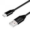 LOGILINK Cablu alimentare si date, pt. smartphone, USB 2.0 (T) la USB 2.0 Type-C (T), 0.3m, premium, cablu cu impletire din bumbac, negru