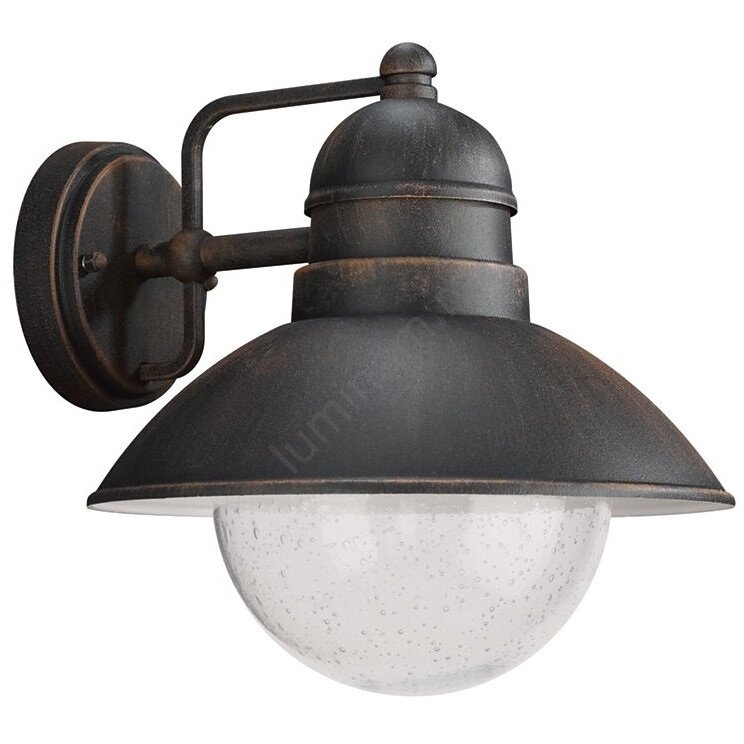 Lampa de perete de exterior Vintage, Maro, Aluminiu si Sticla, 60W,E27,IP44,fara bec inclus