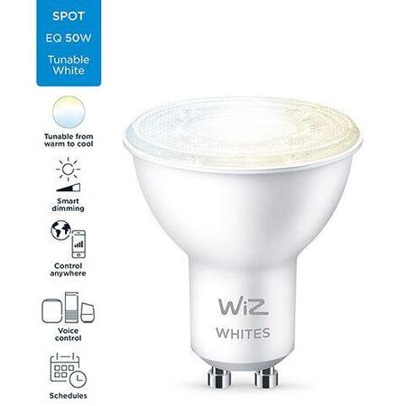 Bec LED inteligent WiZ Whites, Wi-Fi, GU10, 4.9W (50W)