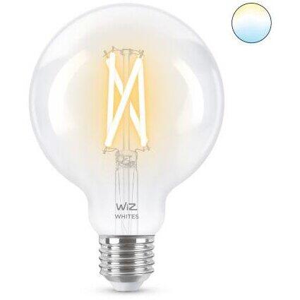 Bec LED inteligent vintage WiZ Filament Whites, Wi-Fi, G95, E27, 6.7W (60W)