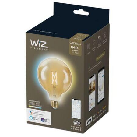 Bec LED inteligent vintage WiZ Filament Whites, Wi-fi, G125, E27, 6.7W (50W)