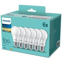 Philips Set 6x bec LED A67 E27, 13W (100W), ambianta alba, temperatura lumina calda 2700K