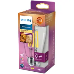 Philips Bec LED Classic ST64, Dimabil, E27, 5.9W (60W), 806 lm, lumina calda (2200-2700K)