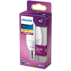 Philips Bec LED B35, EyeComfort, E14, 5W (40W), 470 lm, lumina alba calda (2700K)