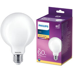 Philips Bec LED glob Classic G93, EyeComfort, E27, 7W (60W), 806 lm, lumina alba calda (2700K)