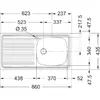 Chiuveta Franke ESL 611, picurator stanga, inox Dekor texturat, 860x435mm