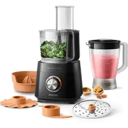 Robot de bucatarie PHILIPS Viva Collection HR7530/10, vas 2.1l, blender 1.5l, 850W, 2 trepte viteza, Negru