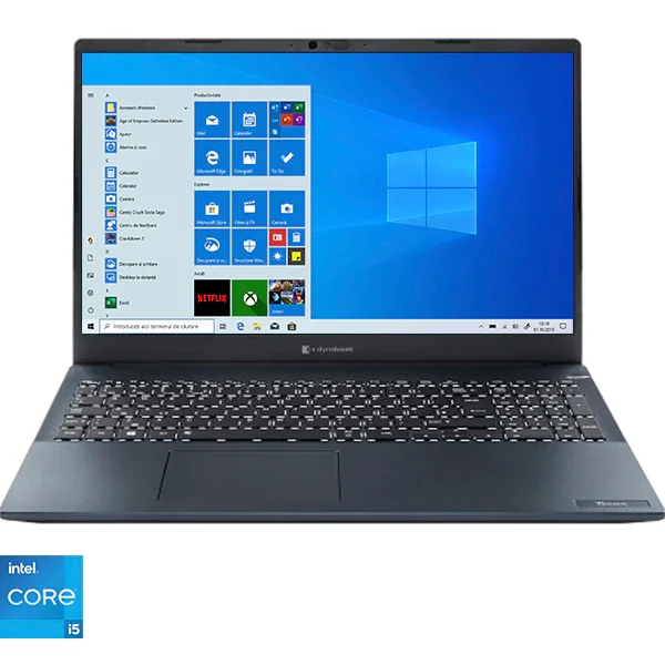 Laptop Toshiba Dynabook Tecra A50-J-135 cu procesor Intel Core i5-1135G7, 15.6, Full HD, 16GB, 512GB SSD, Intel Iris Xe Graphics, Windows 10 Pro, Tile Black