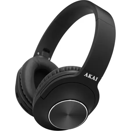 Casti audio over ear AKAI BTH-P23, Bluetooth 5.0, 7 ore autonomie, negru
