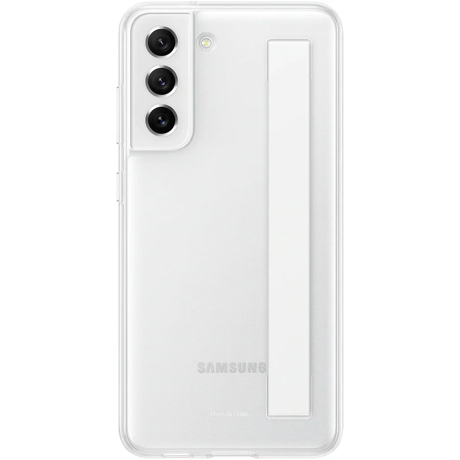 Husa de protectie Samsung Clear Strap Cover pentru Galaxy S21 FE 5G, White