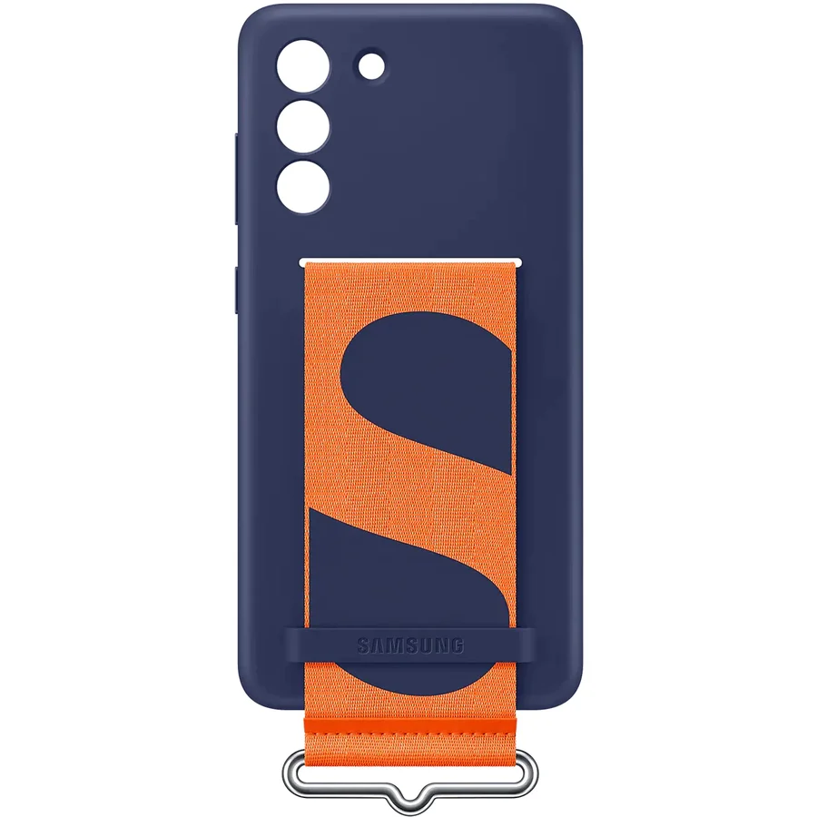 Husa de protectie Samsung Silicone Cover with Strap pentru Galaxy S21 FE 5G, Navy