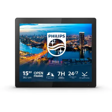 Monitor 15" PHILIPS 152B1TFL, smooth touch 10 points, TN 4:3, negru