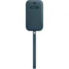 Husa de protectie Apple Leather Sleeve with MagSafe pentru iPhone 12|12 Pro, Baltic Blue