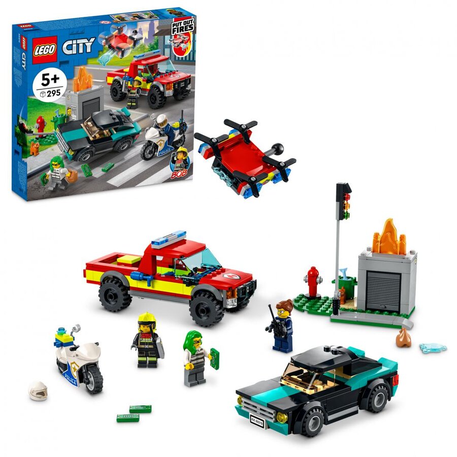 LEGO City Stingere de incendiu si urmarire politista 60319, 295 piese