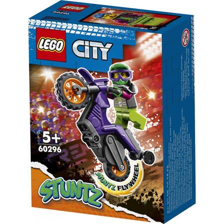 LEGO City Motocicleta de cascadorie pentru wheelie 60296, 5 ani+, 14 piese