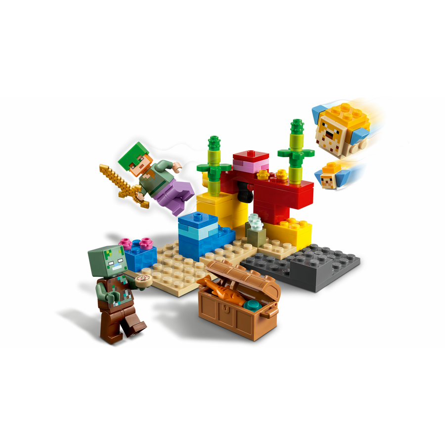 LEGO Minecraft Reciful de corali 21164, 7 ani+, 92 piese