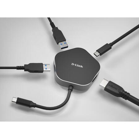 Hub D-Link DUB-M420, Type C to HDMI, USB 3.0, UBS Type C