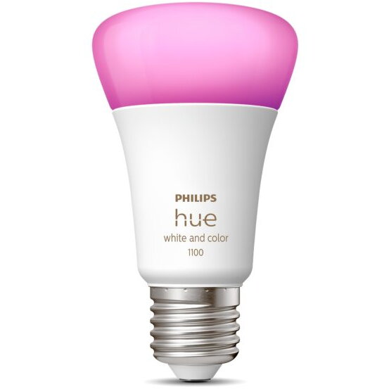 Bec LED RGB inteligent Hue, Bluetooth, Zigbee, A60, E27, 9W (75W), 806 lm, lumina alba si colorata