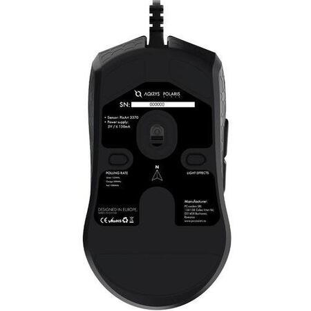 Mouse AQIRYS Polaris, cu fir, 7 butoane, USB, negru