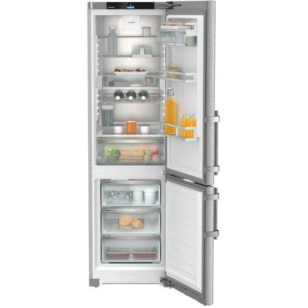 Combina frigorifica CNsdd 5763, NoFrost, EasyFresh, 60 cm, 373 L, IceMaker, SuperSilent, Clasa D, Inox