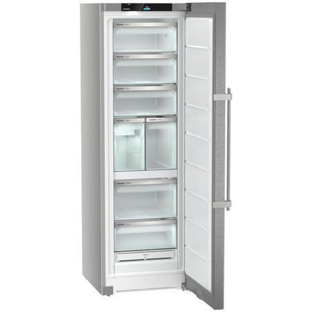 Congelator FNsdd 5297, NoFrost, 60 cm, 277 L, IceMaker, Display Touch, SpaceBox, Clasa D, Inox