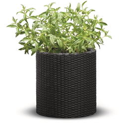Keter Ghiveci cilindric imitatie ratan Cylinder S, maro, 7 L