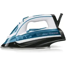 Black+Decker Fier de calcat BXIR2402E, 2400W, debit abur de 30 G/min, debit jet abur 140 G/Min, capacitate recipient apa de 370 ml, Alb/Albastru