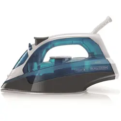 Black+Decker Fier de calcat BXIR2200E, 2200W, recipient apa 280ml, debit de abur continuu 30g/min, jet de abur 120g/min, termostart reglabil, Alb/Albastru