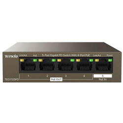 Tenda Switch TEG1105PD Gigabit, 4 Porturi, POE