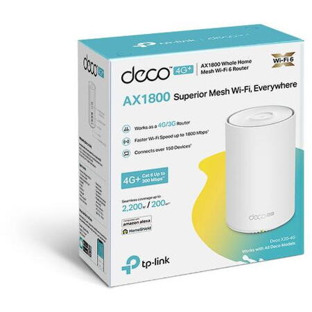 AX1800 whole home gateway mesh Wi-Fi 6 System, Deco X20-4G