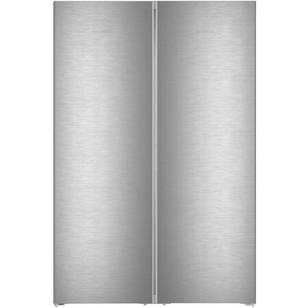 Side by side Liebherr XRFsd 5220, 677 L, No Frost, EasyFresh, Ecran LC monocrom tactil, Super Frost, SuperCool, Raft sticle, H 185.5 cm, Argintiu