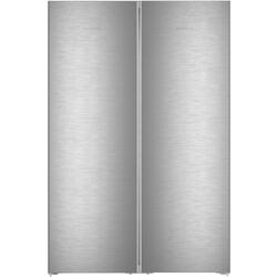 Side by side Liebherr XRFsd 5220, 677 L, No Frost, EasyFresh, Ecran LC monocrom tactil, Super Frost, SuperCool, Raft sticle, H 185.5 cm, Argintiu