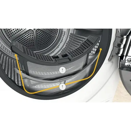Uscator de rufe Whirlpool FFTM118X3BYEE, Condensare, 8 kg, 6th Sense, Motor SenseInverter, FreshCare+, Display, Alb