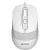 Mouse A4tech, PC sau NB, cu fir, USB, optic, 1600 dpi, butoane/scroll 4/1, buton selectare viteza, Alb/Gri