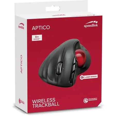 Mouse SpeedLink APTICO TRACKBALL, wireless, max. 1.600 DPI, 5 butoane, nano USB, laser, Negru