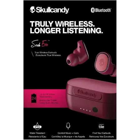 Casti Audio In-Ear, Skullcandy Sesh Evo, True Wireless, Bluetooth, Deep Red