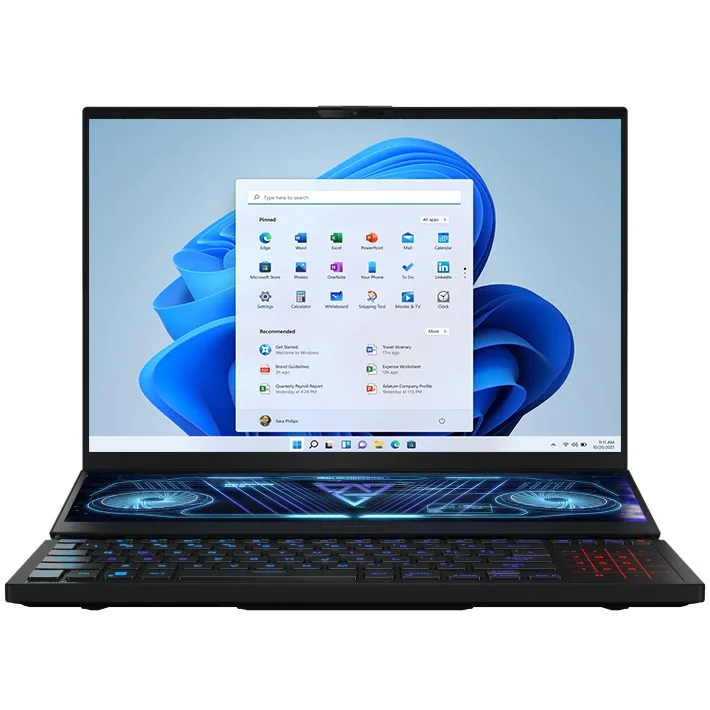 Laptop Gaming ASUS ROG Zephyrus Duo 16 GX650RS cu procesor AMD Ryzen™ 9 6900HX, 16, QHD+, 165Hz, 32GB, 1TB SSD, NVIDIA® GeForce RTX™ 3080, NVIDIA® GeForce RTX™ 3080, Windows 11 Home, Black